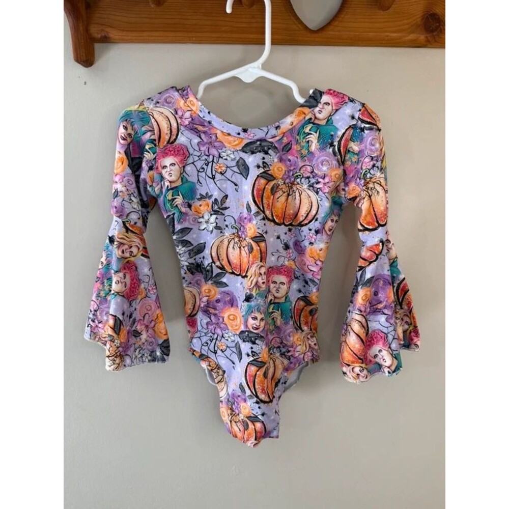 Boutique Toddler girl Hocus Pocus bamboo Leotard Bodysuit Halloween 18-24 months